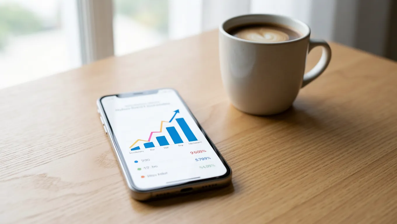 Smartphone displaying a rising credit score for bad credit personal loans online.