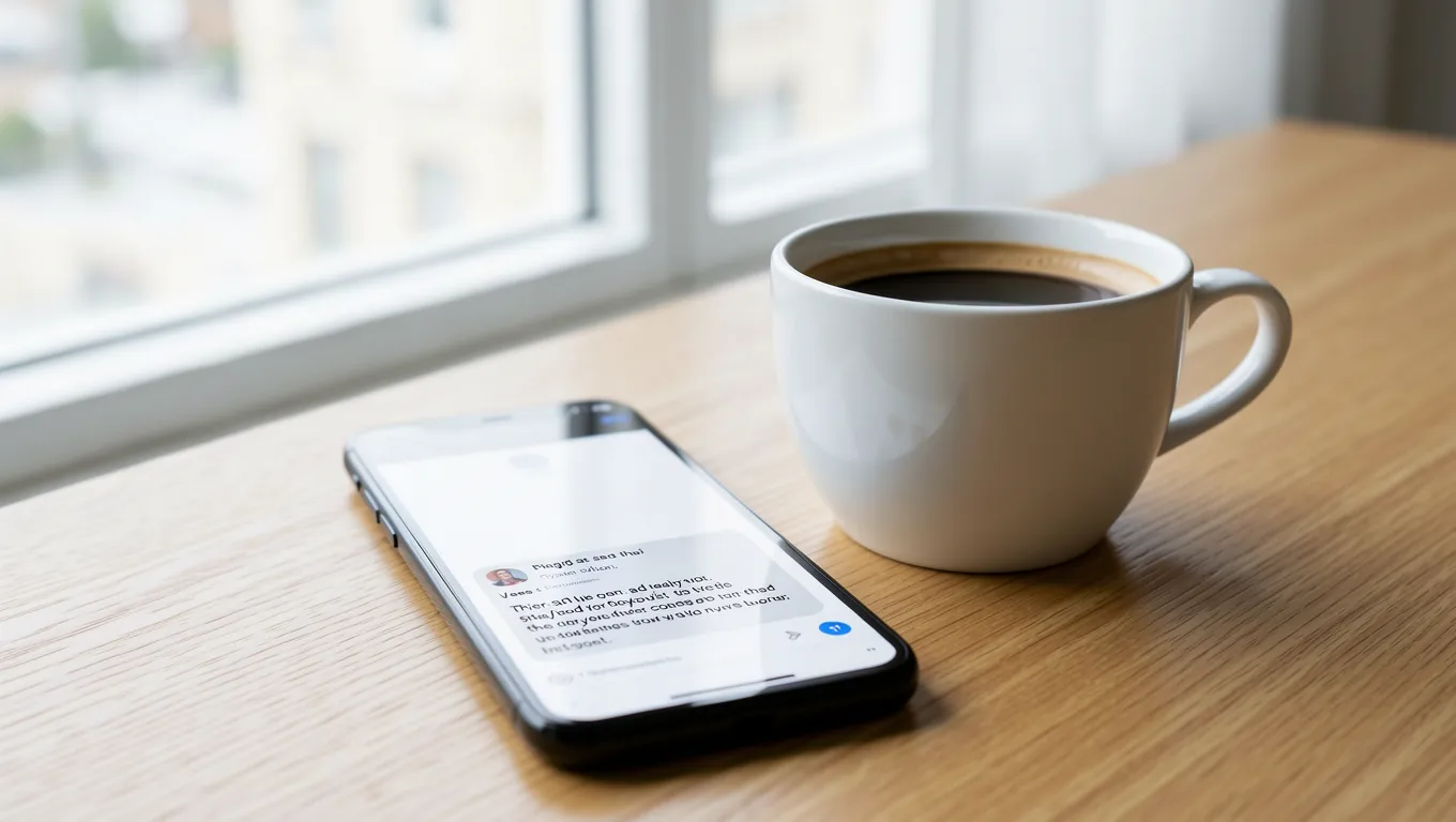 Smartphone displaying a potential phishing scam text message