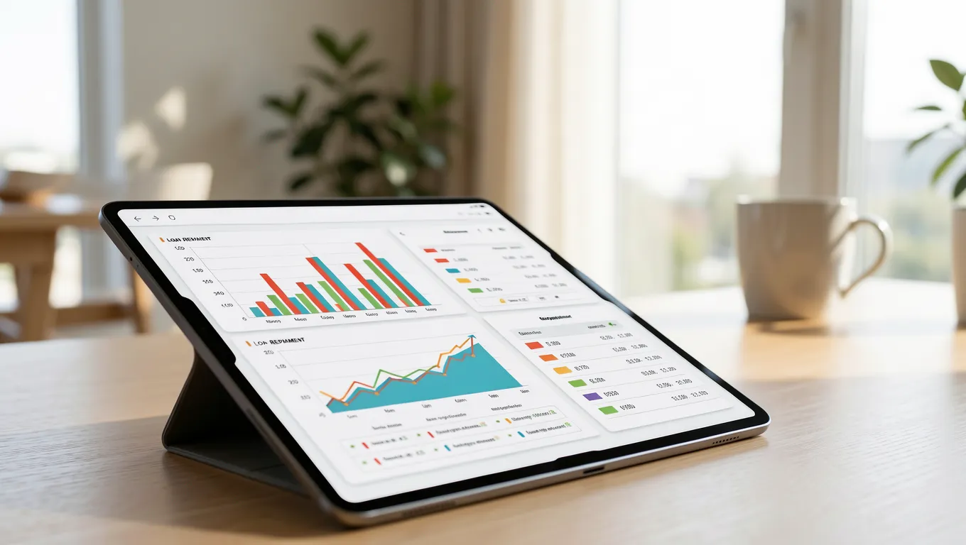 Detailed view of a digital dashboard showing various personal loan amounts for 2026