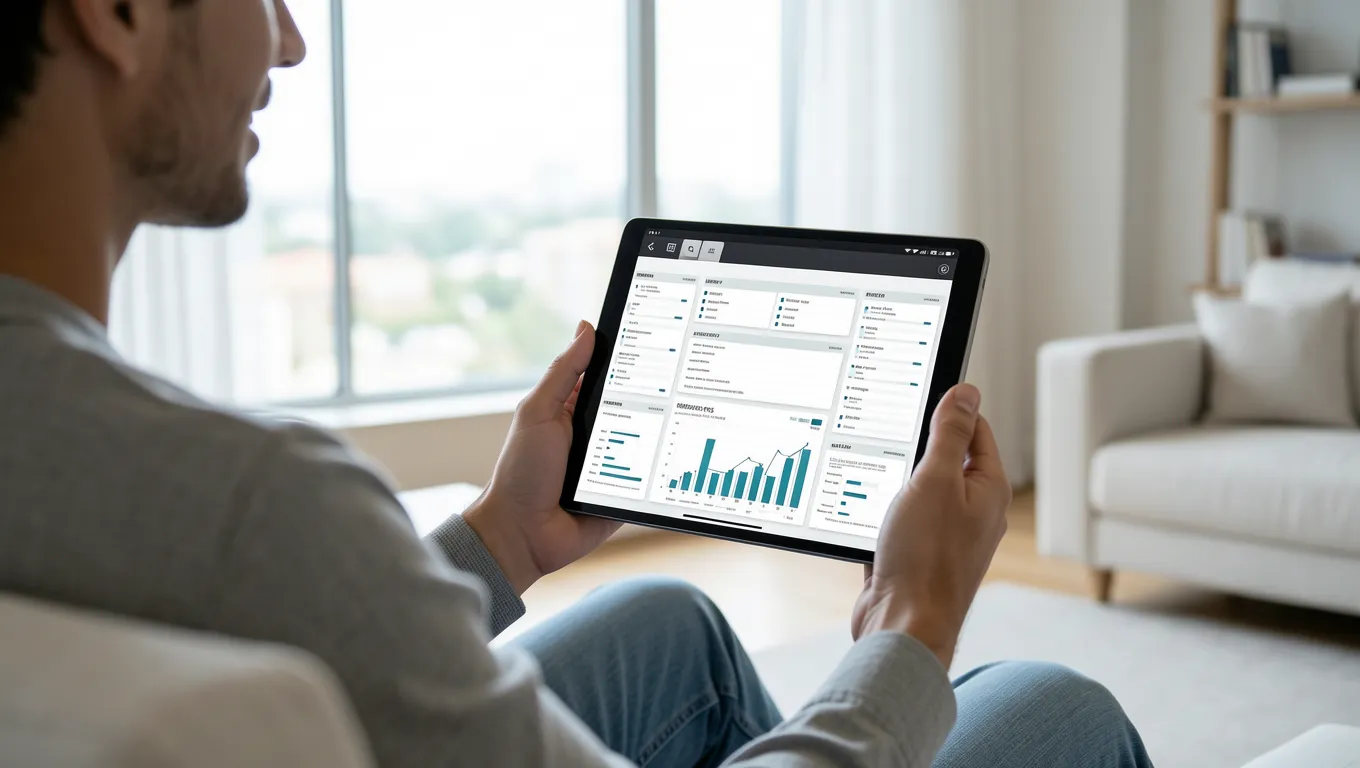 Person reviewing fast no credit check loans on a digital tablet at home