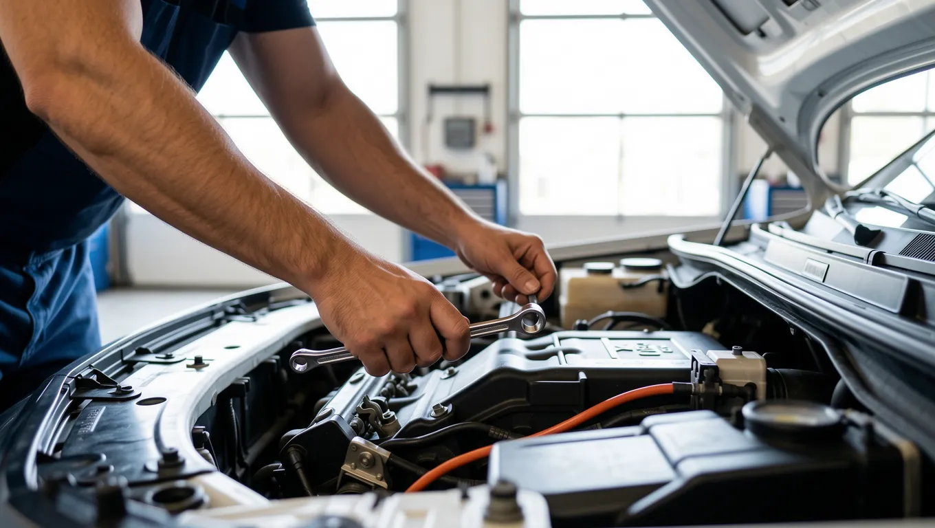Mechanic repairing an engine using personal loans for car repair to cover costs.
